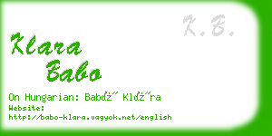 klara babo business card